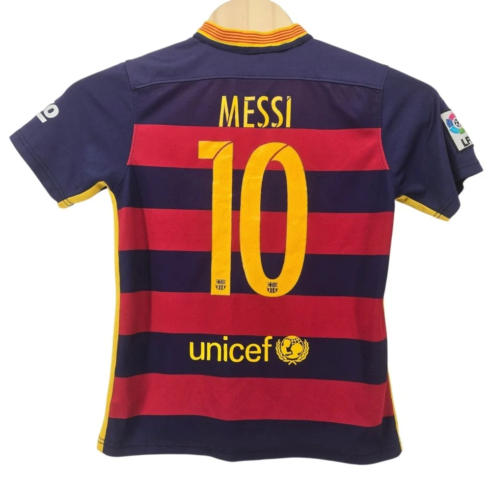 Barcelona FC 2015 2016 Home Football Shirt Soccer Jersey #10 Messi Nike Small